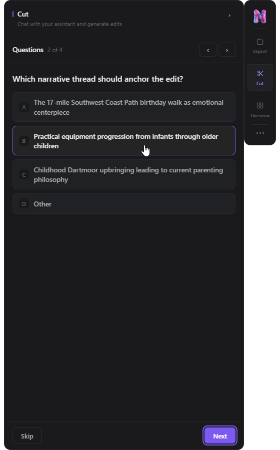 Answer a few questions about the cut — Nice Touch inside Premiere Pro and DaVinci Resolve
